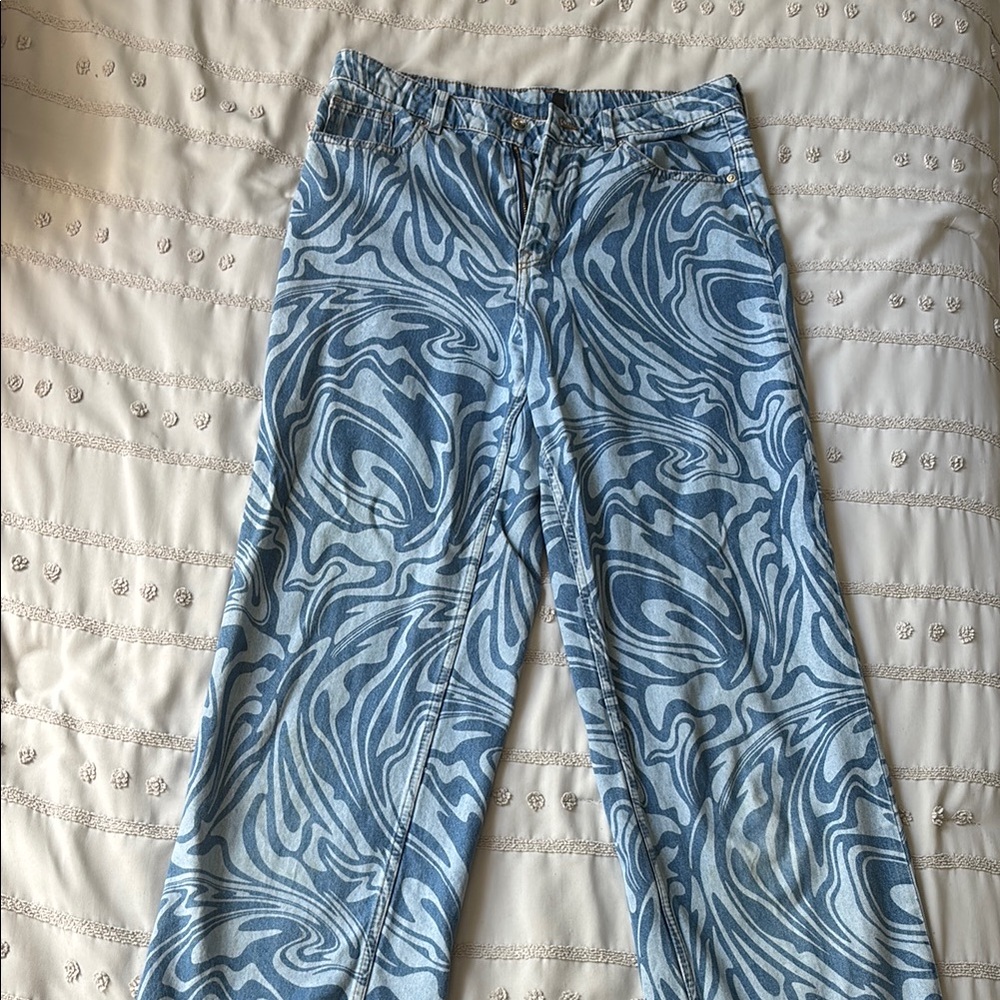 Divided Blue Flare Wide Leg Jeans